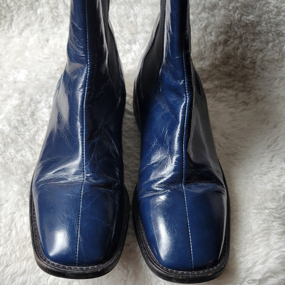 🔥🔥MADE IN SPAIN L'INTERVALLE Women's Navy Ankle Boots Barely Worn - Picture 13 of 16
